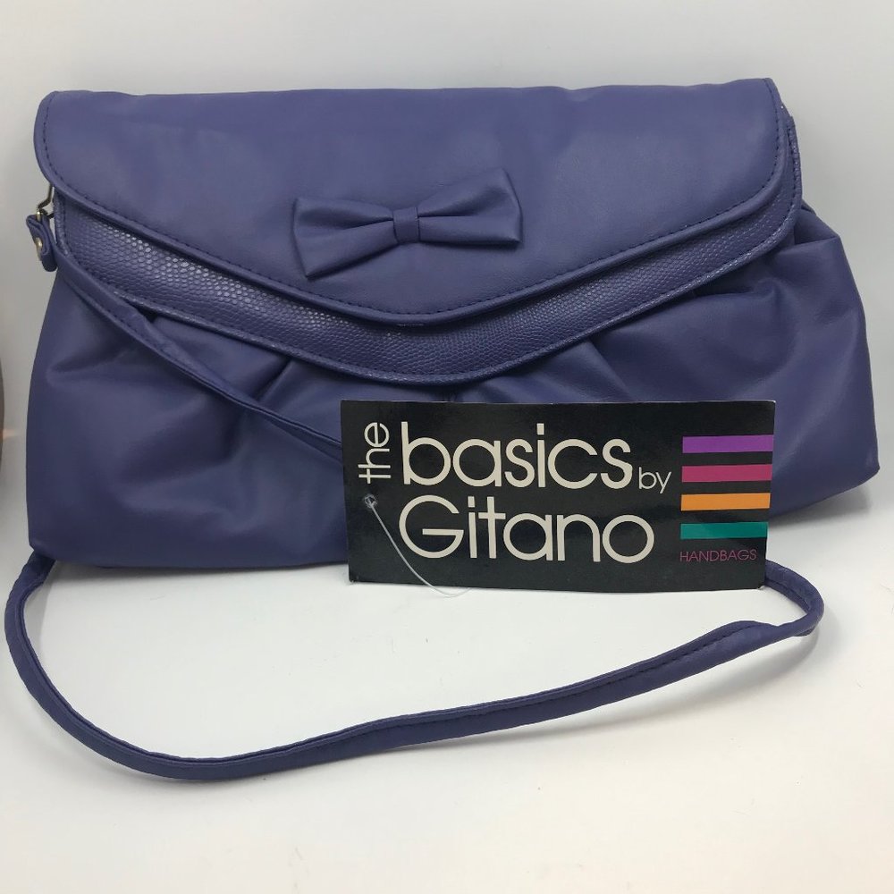 Vintage Purple Faux Leather Shoulder Bag Purse